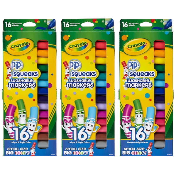 Crayola Pip Squeaks Washable Markers, Conical Tip, PK48 BIN588703 - main